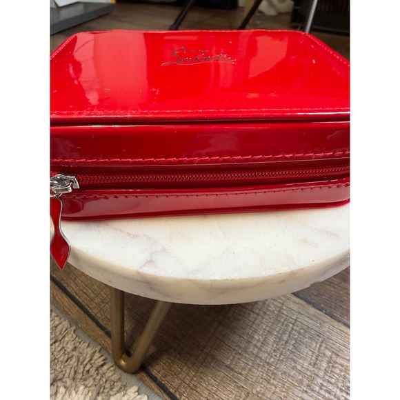 Christian Louboutin Red Patent Leather Makeup Bag Vanity Case Jewelry Box - Picture 2 of 5
